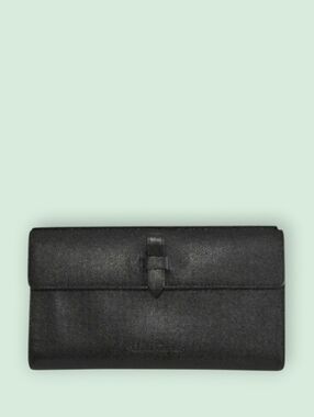 Salvatore Ferragamo Vara Long Black Textured Wallet-EUC
